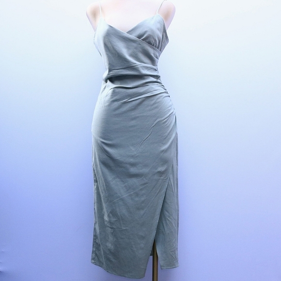 Beautiful Zara Midi dress in Sage Green, Perfect Spring Dress, Small - Picture 1 of 8